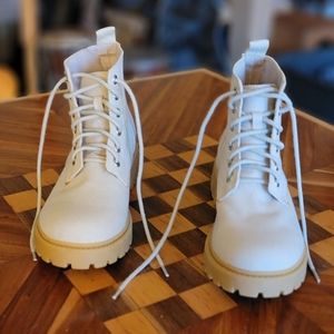 H&M Divided Off-white Canvas Boots